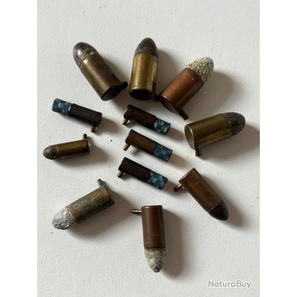 Lot de balles et cartouches � broche