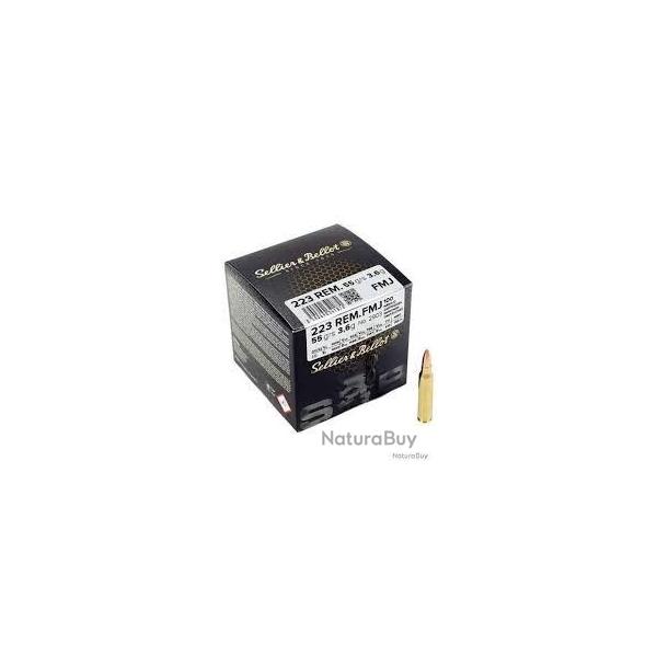 Cartouches SELLIER & BELLOT calibre 223 rem 55grs 3.6g fmj x100