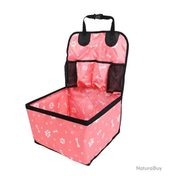 Si�ge de Voiture pour Chien + Poches de Rangement Housse Universelle Antid�rapante Rose