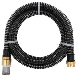 Tuyau d'aspiration avec raccords en laiton noir 1,1" 25 m PVC