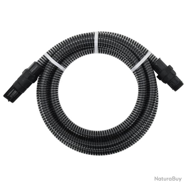 Tuyau d'aspiration avec raccords en PVC noir 1" 10 m PVC