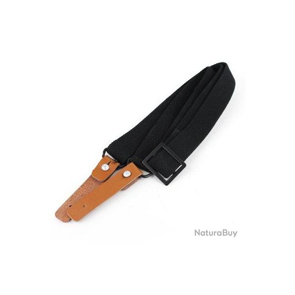 Sangle AK en coton & cuir artificiel (S&T) Noir
