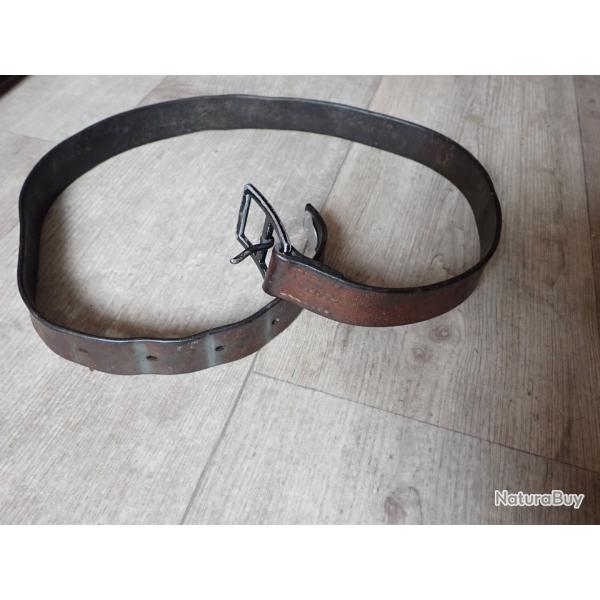 1961 Ceinturon, ceinture en cuir, pour �tui pistolet Suisse ou baionnette Rubin Schmidt.