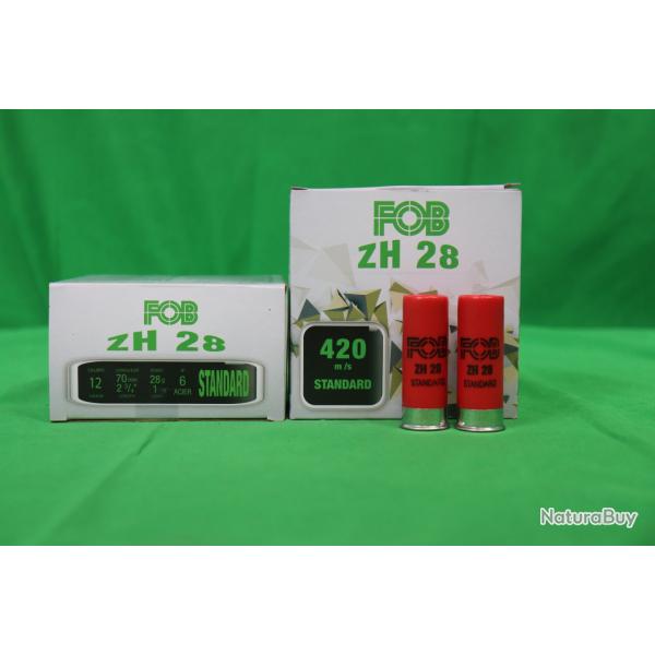LOT DE 2X BOITES-25 CARTOUCHES CALIBRE 12 FOB ZH 28 STANDARD