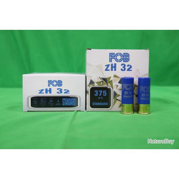 LOT DE 2X BOITES-25 CARTOUCHES CALIBRE 12 FOB ZH 32 STANDARD