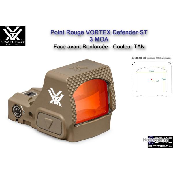 Point Rouge VORTEX Defender-ST - 3 MOA - Couleur TAN