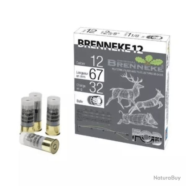 Cartouches de chasse FOB BRENNEKE Calibre 12/67 -BBR