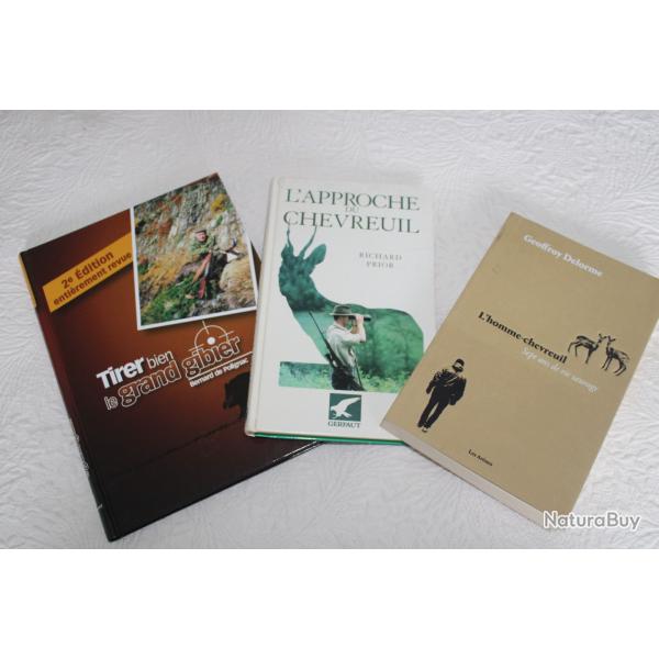 Lot 3 livres chasse  l'approche du chevreuil