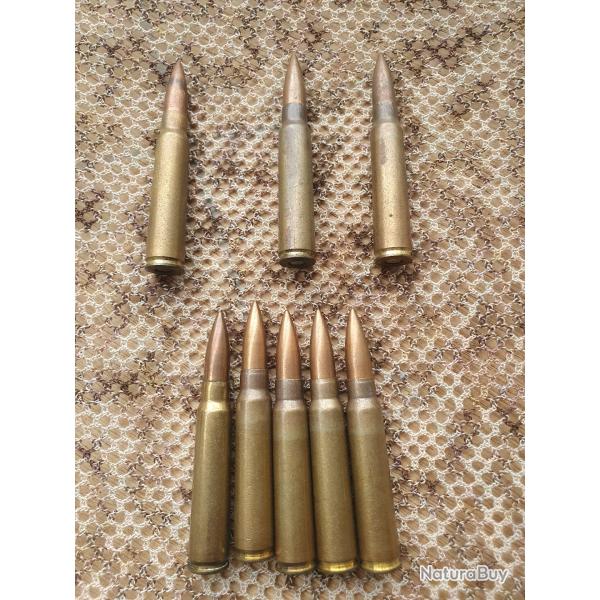 lot de 8 cartouches de 7,65x53 � balle Ordinaire dont 5 � balle lourde