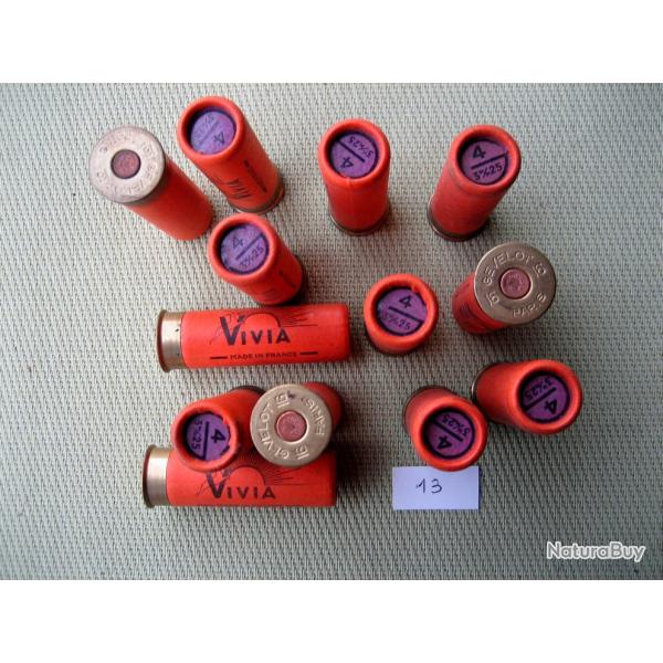 Collection ou usage...  Lot de 13 cartouches cal 16 de marque Gevelot mod�le Vivia plomb No 4