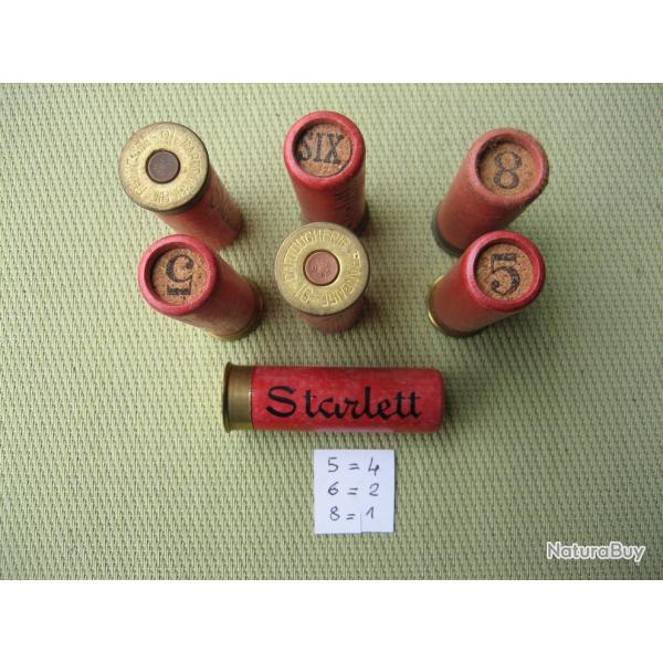 Collection ou usage... 8 cartouches cal 16 de la cartoucherie fran�aise (starlet) plb 5 . 6  et  8