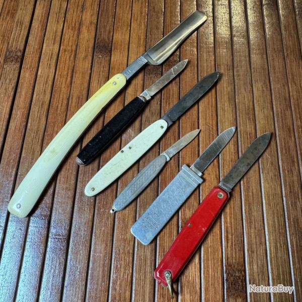 LOT DE COUTEAUX VINTAGE DIVERS ET VARIER