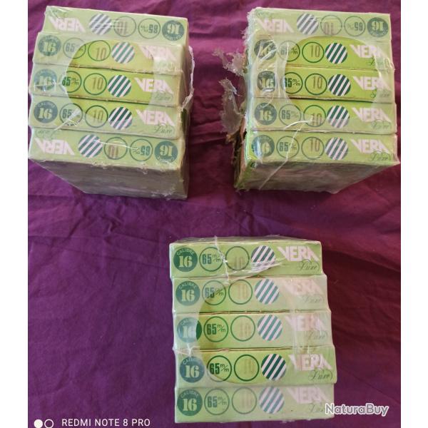 150 cartouches Calibre 16/65 vera carton Plomb de 10