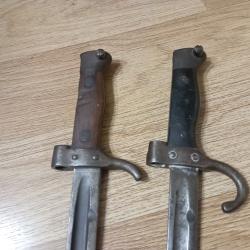 Lot de ba&iuml;onnettes &agrave; compl&eacute;ter et restaurer