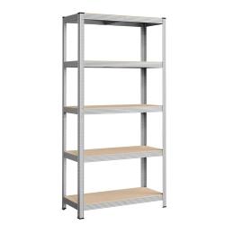 &Eacute;tag&egrave;re de rangement charge lourde en acier r&eacute;sistant clipsable 5 niveaux tablette en MDF 180 x 90