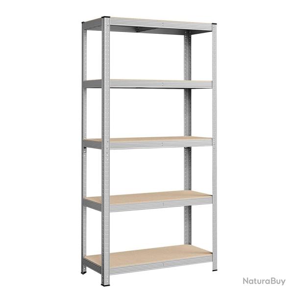 �tag�re de rangement charge lourde en acier r�sistant clipsable 5 niveaux tablette en MDF 180 x 90