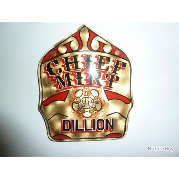 plaque de casque pompier cuir #1