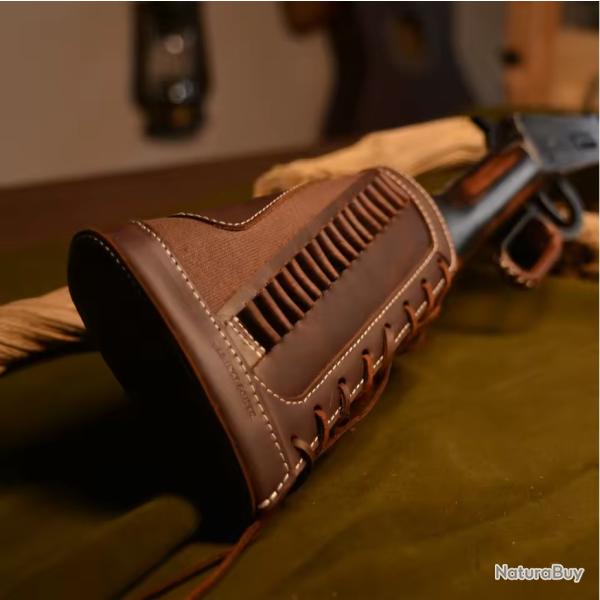 Appui joue cuir et porte munition cal 22 LR - 22 LR MAG - 17 HMR (4)