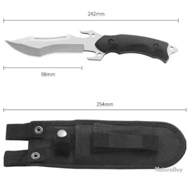 Couteau droit d extrieur. Survie militaire tactique.