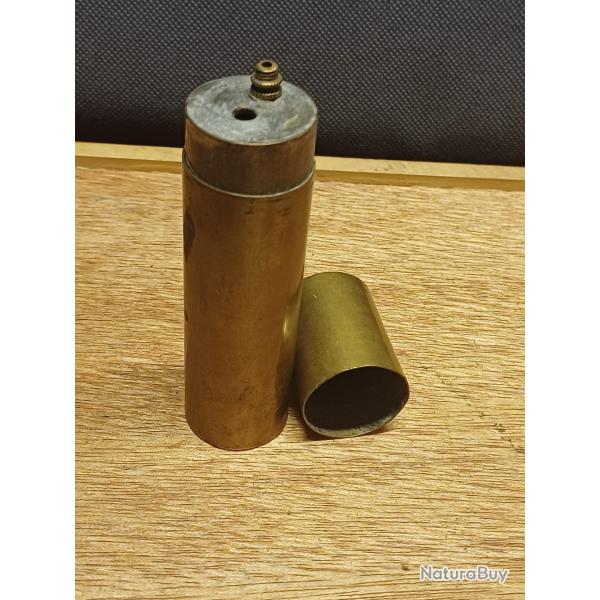 Tr�s beau briquet de poilu grand format - art de tranch�e WW1 - douille laiton