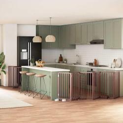 Barri&egrave;re pour chien porte pliable 15 panneaux bois de peuplier