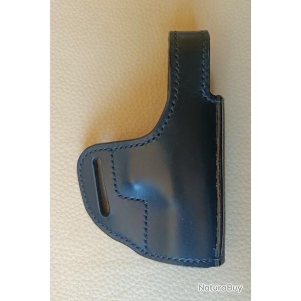 Holster en cuir noir, droitier, OWB, pour glock 19