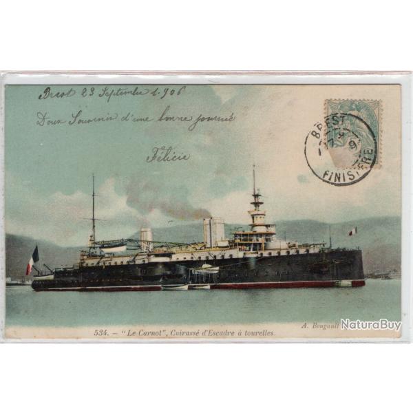 CPA - Marine De Guerre  - " Le Carnot " Cuirasse d'Escadre a tourelles - N�1433