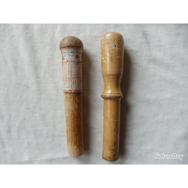 Lot de 2 bourroirs anciens en calibre 16.