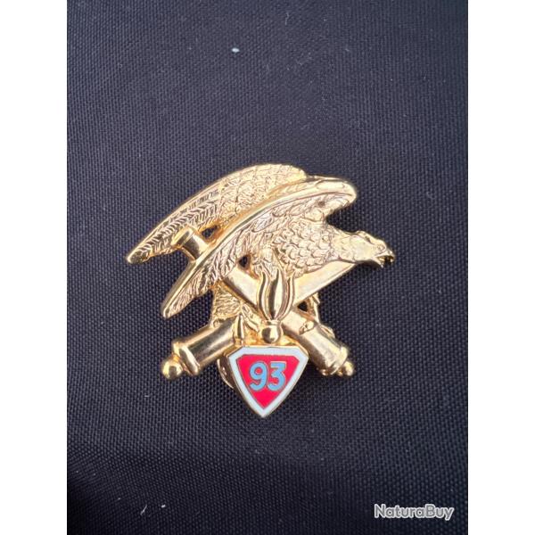 Insigne militaire - 93me Rgiment d'Artillerie de Montagne - pins dor