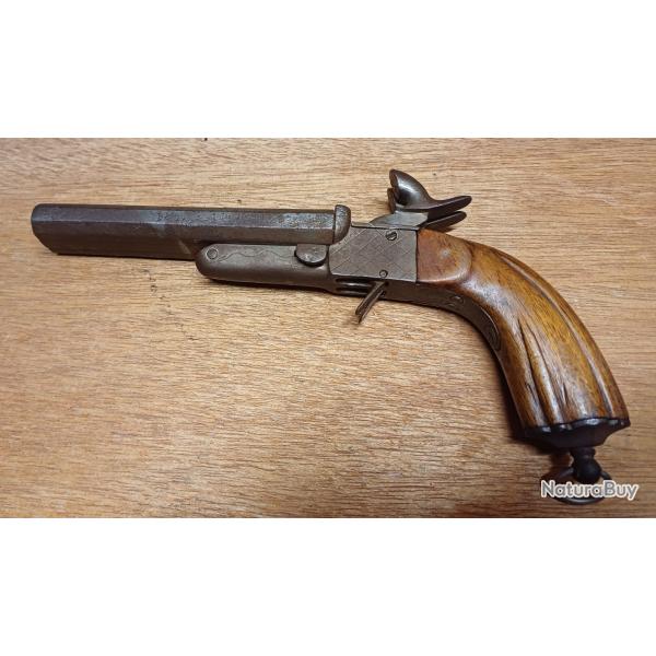 Pistolet de salon Napolon III 9mm  broche - canon juxtapos