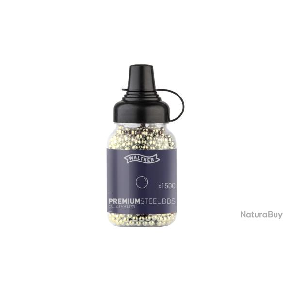 Munition  air comprim Walther PREMIUM BB GOLD STEEL CAL 4.5 MM 0.36G X1500