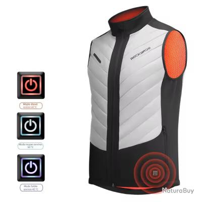 Gilet Chauffant Électrique USB Homme/Femme - Sans Batterie - 3 Niveaux Chaleur, Multi-Zones Chauffantes | Idéal Moto, Chasse, Ski, Randonnée, Travail Hiver (S-6XL)