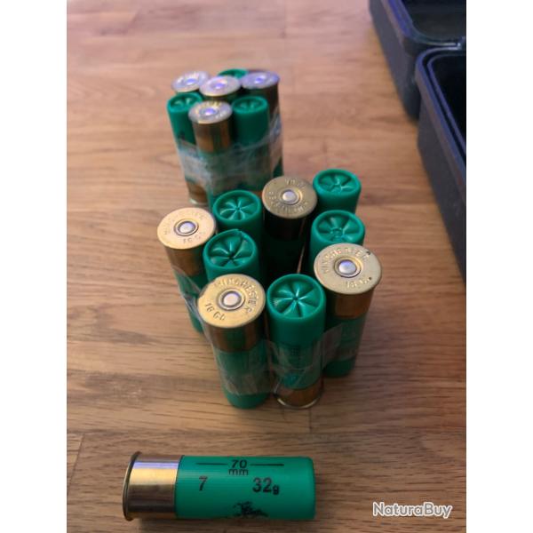 Cartouche calibre 16 winchester n7 32 grammes