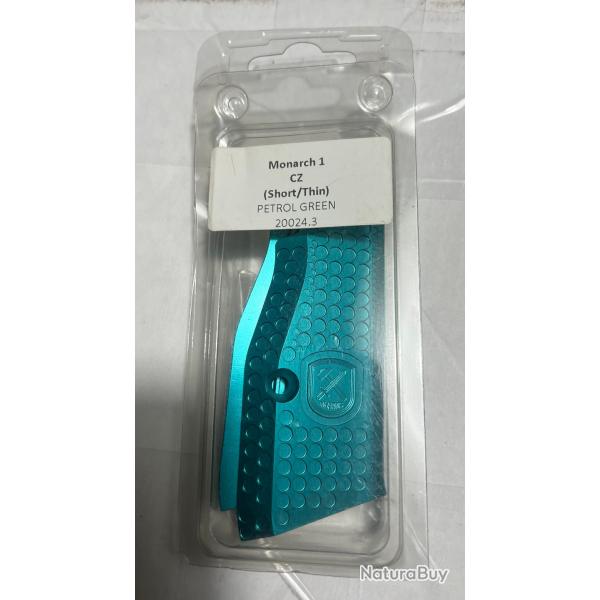 Plaquettes M-ARMS Monarch, Petrol green pour pistolet CZ shadow 1/2,TS - version courte fine