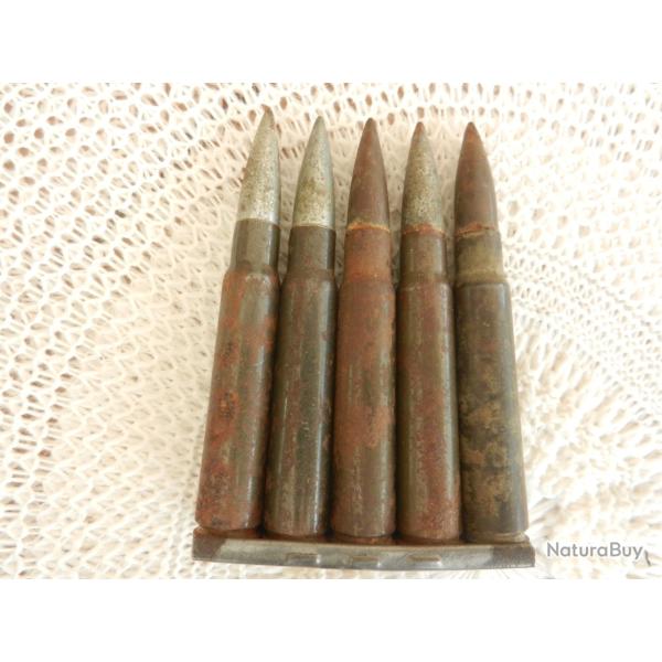 cartouches Mauser sur clips (pour collection)