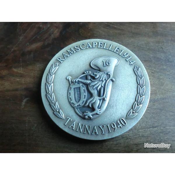 m�daille 16 � chasseurs Grpe m�canis� ramscapelle ""1914 tannay 1940""