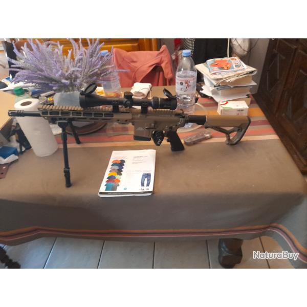 Carabines ALPEN ARMS STG15 canon 14,5" + lunette burris+ bipieds utg couleur fde et sa housse