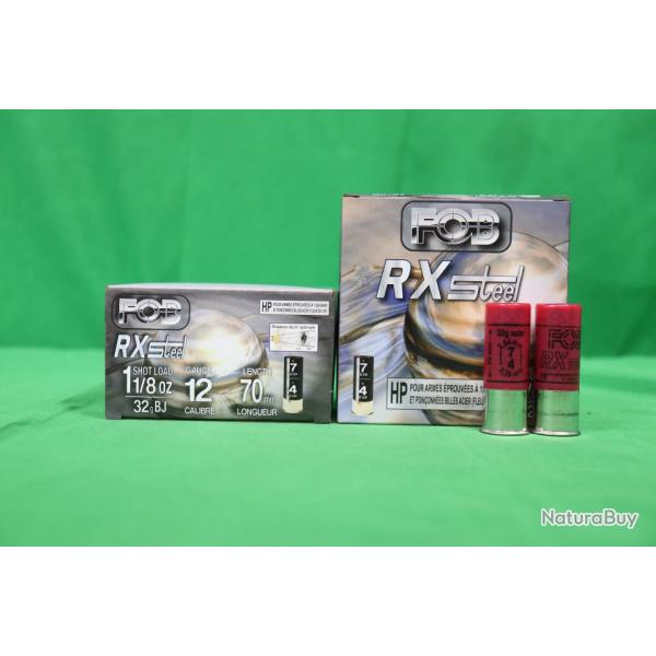 LOT DE 2X BOITES-25 CARTOUCHES CALIBRE 12 RX STEEL 32 HAUTES PERFORMANCES