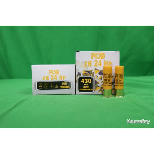 LOT DE 2X BOITES-25 CARTOUCHES CALIBRE 20 FOB ZH 24 HP