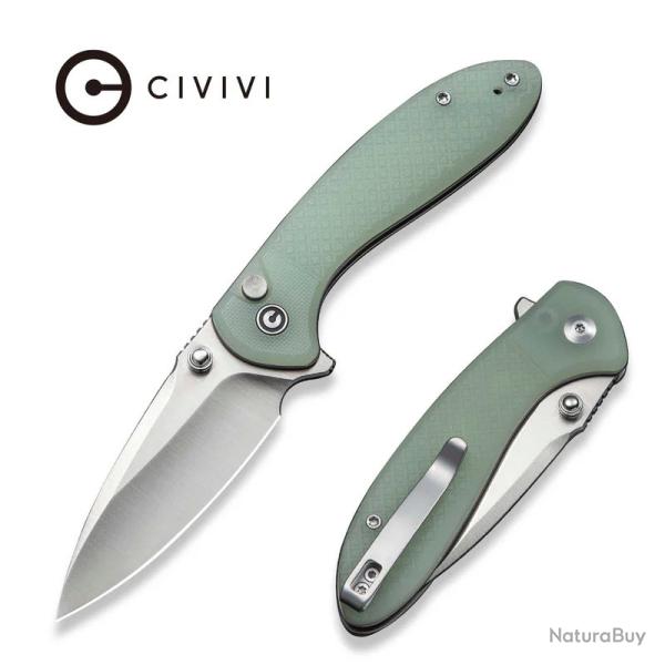 Couteau Civivi Faeger Lame Acier 14C28N Manche G10 Jade Button Lock IKBS CIVC240313