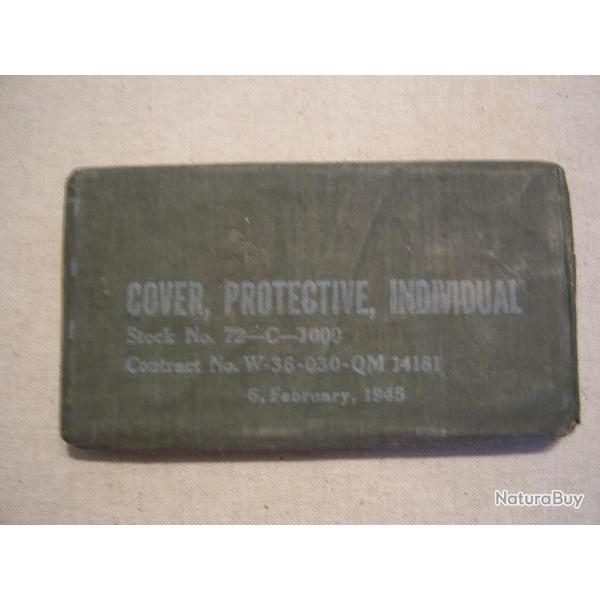 WW2 US  UNE COUVERTURE    COVER PROTECTIVE INDIVIDUAL    NON OUVERTE