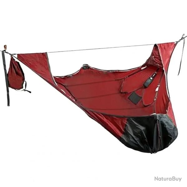 Hamac de Camping en Nylon 210x70 cm Solide Anti-D�chirure L�ger Portable Sangles Renforc�es Rouge