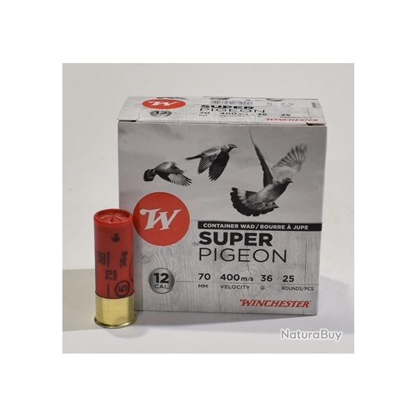 lot de 50 cartouches Winchester super pigeon , cal 12/70  bourre jupe , 36 grammes, Numero 5