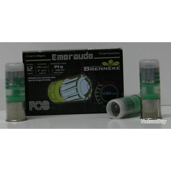 CARTOUCHE FOB EMERAUDE BRENNEKE CAL. 12/70 X5