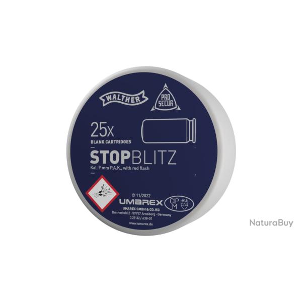 Munition Walther CART 9 MM PAK STOP BLITZ  X25