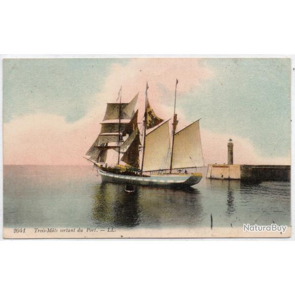 CPA- Marine - Trois Mats sortant du Port  -  N�1450