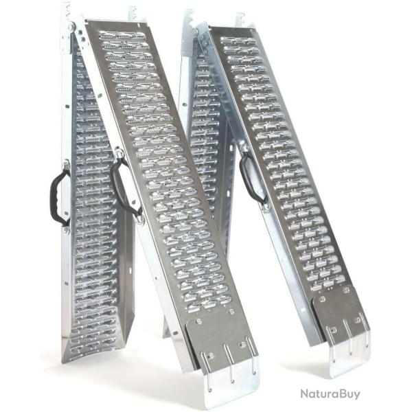 Lot de 2 rampe de chargement stries antid�rapantes et plaques de stabilisations int�gr�es