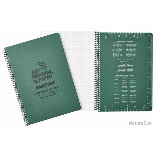 Carnet tout temps 100 pages 148mm x 210mm Modestone Vert Olive