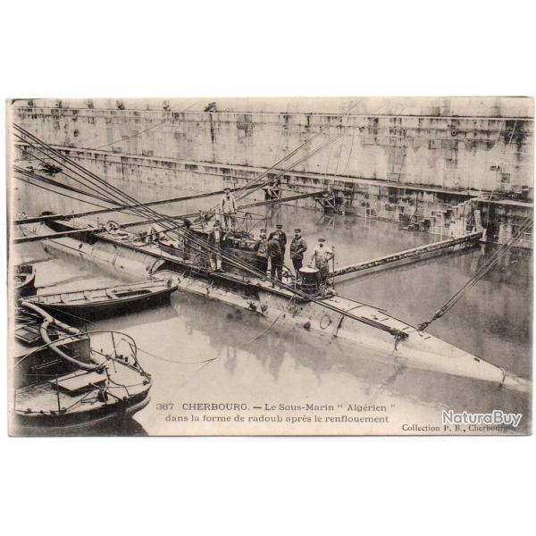 CPA -MARINE DE GUERRE -CHERBOURG - Le Sous-Marin " Alg�rien "  N�1456