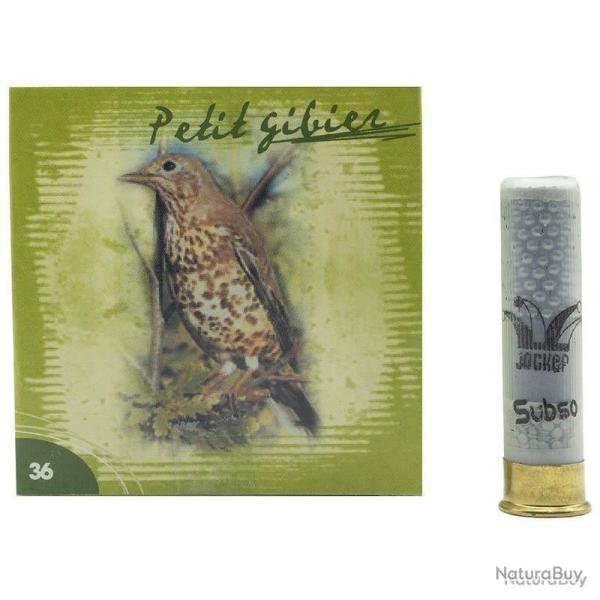 CARTOUCHE JOCKER calibre 12/50 MM SUBSONIQUE Bourre bior 10g n�8 x25